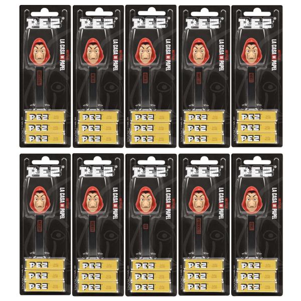 PEZ ペッツ ダリのマスク 黒ステム10種セット、MOC Money Heist : A