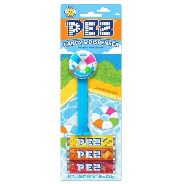 【ブリスター潰れ】 PEZ ペッツ 浮き輪、アメリカ台紙、2026年発売 Summer Time