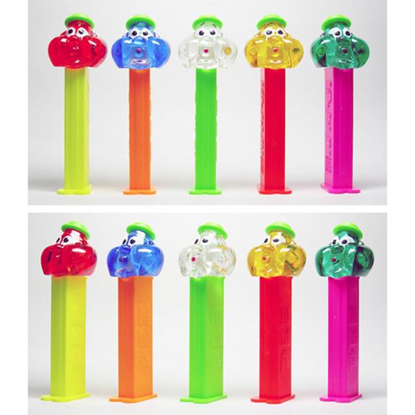 PEZ クリスタルバブルマン　5体　セット PEZ ペッツ カラークリスタルのバブルマン、5種セット、1990年代頃