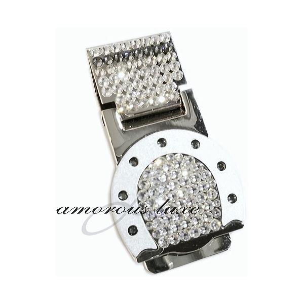 マネークリップ 馬蹄 蹄鉄 デザイン 『ホースシュー』 スワロフスキー