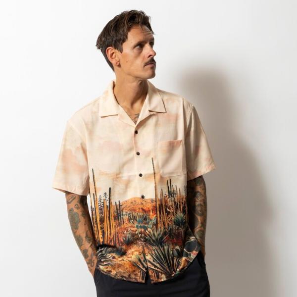 ROARK ロアーク トップス シャツ “DESIERTA” GONZO S/S 品番：RWJ1231 半袖シャツ オープンカラーシャツ 吸水速乾 総柄 10周年記念コレクション