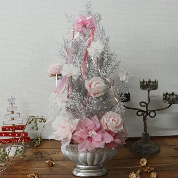 クリスマスツリー 造花 インテリア 高級 おしゃれ 造花 アーティフィシャルフラワー 開店祝い 開業祝い 開院祝い 花 「ポインセチアのクリスマスツリー」  :A00049:花ギフト・贈り物 アンプール 通販 