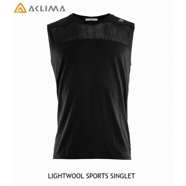アクリマ ACLIMA LightWool Sports Singlet Men ライトウール スポーツ シングレット ジェットブラック メンズ　インナー メッシュ JetBlack