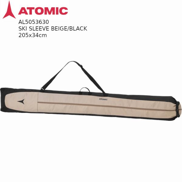 メーカー名：ATOMIC商品名：SKI SLEEVE品番：AL5053630カラー：Beige BLACKもっともオーソドックスなスキーケース。ラチェットベルトでサイズ調整可能。調節可能なショルダーストラップ、通気孔、ハンドル、そして簡単に...