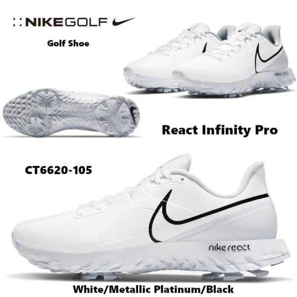 ナイキ NIKE React Infinity Pro メンズ リアクト インフィニティ プロ ゴルフシューズ ナイキゴルフ ホワイト 靴  CT6620-105 US正規品 送料無料 US直輸入
