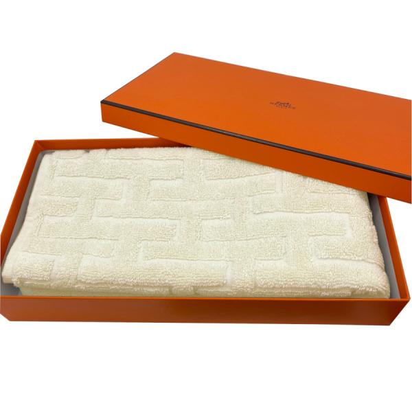 エルメス HERMES ゲストタオル ステアーズ ナチュラル コットン100% H103190M 01 新品 40cm×60cm アイボリー ホワイト  白