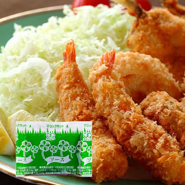 ４種類の野菜、果実を使用したフレッシュでコクのある中濃ソースです。ＪＡＳ標準中濃ソースを使用した、香辛料の効いたスッキリタイプのソースです。コロッケ、とんかつ、鯵フライなどにつけてお召し上がりください。使いたいときに使いたいだけ、小袋入りが...