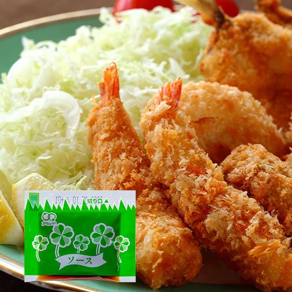 ４種類の野菜、果実を使用したフレッシュでコクのある中濃ソースです。コロッケ、とんかつ、鯵フライなどにつけてお召し上がりください。使いたいときに使いたいだけ、小袋入りが便利で美味しいソースですお弁当にも便利ですよ