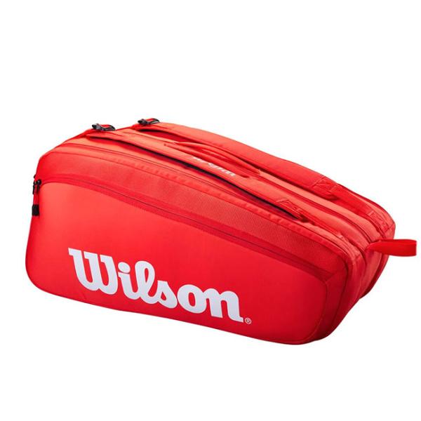 【美品】Wilsonラケットバック（赤） Wilson（ウイルソン） 15本収納 ウィルソン(Wilson) SUPER TOUR 15PK
