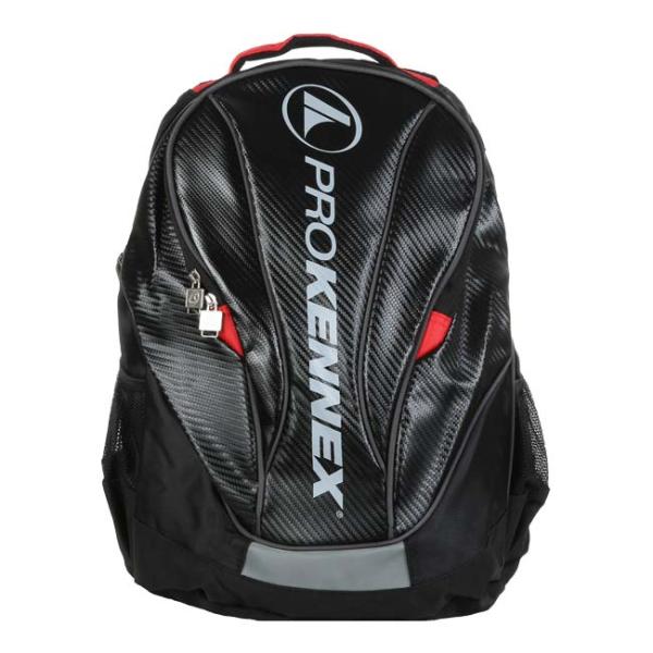 ラケット収納可 プロケネックス(ProKennex) バックパック リュックサック テニスバッグ AYBG1602ブラック×レッド(24y8m)
