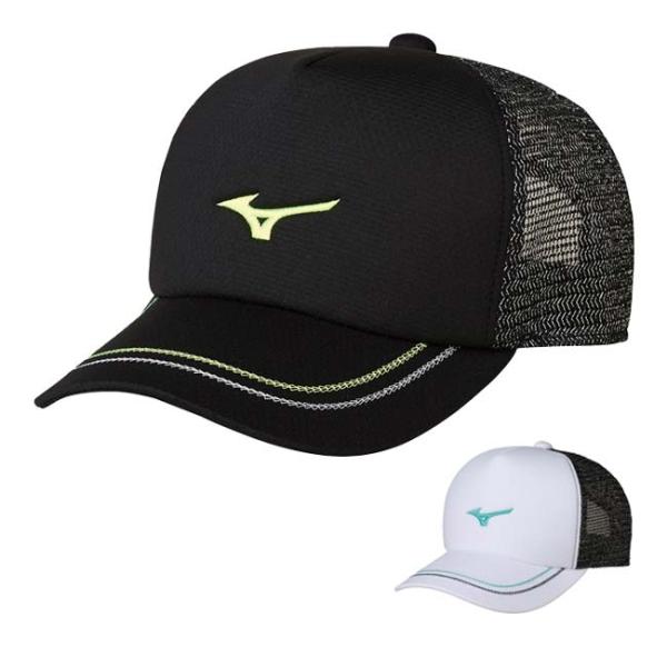 SPECカラー：ホワイト×ターコイズ(73)、ブラック×ライム(94)サイズ：フリーサイズ(頭囲：56-60cm) ※背面のアジャスターで調整可能素材：ポリエステル100%原産国：インドネシア仕様：後頭部のメッシュにラメを配し、晴れた日には...