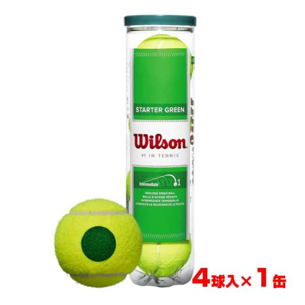 ウィルソン グリーン ミディボールSPEC：カラー：イエロー×グリーン入数：1缶4球入り名称：Wilson Starter Green Tennis Balls原産国：タイ仕様：ジュニア ステージ1 グリーンボール4球入りです。