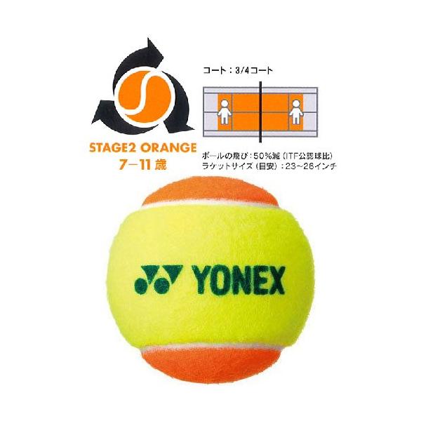 「バラ売り1球 オレンジボール」ヨネックス マッスルパワーボール30 TMP30 (YONEX Muscle Power 30) ジュニアテニスボール(16y5m)