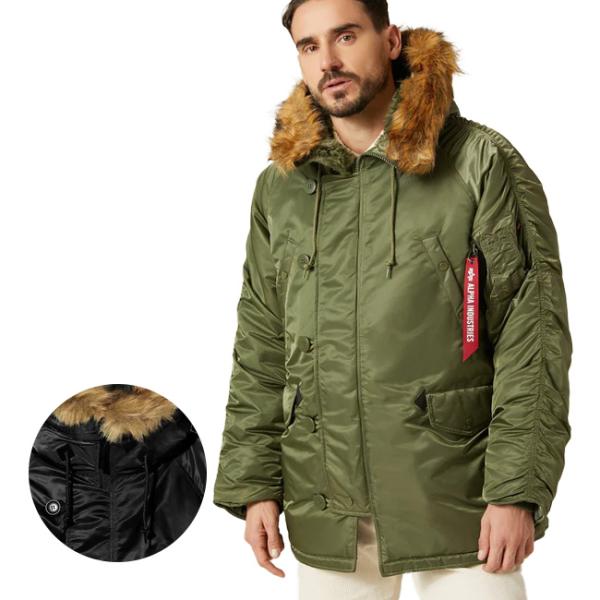 ALPHA N-3Bパーカー オリーブグリーン M Amazon | Alpha Industries メンズ N-3B パーカーコート US