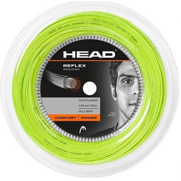 SPECゲージ：18G(1.20mm)カラー：イエローレングス：110M素材/テクノロジー：ナイロン/マルチフィラメント名称：HEAD Reflex Squash 110M Squash Strings仕様：100%ナイロンのマルチフィラメ...
