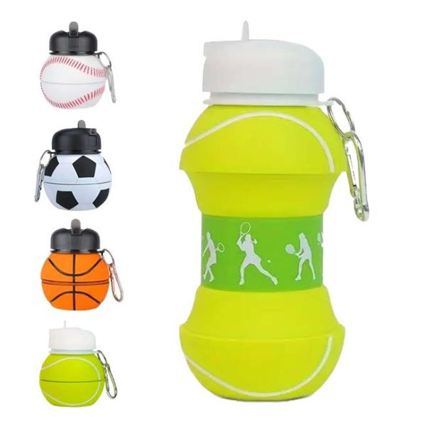 かわいいボール型の水筒 ボール型 折りたたみ式 ウォーターボトル 18.6