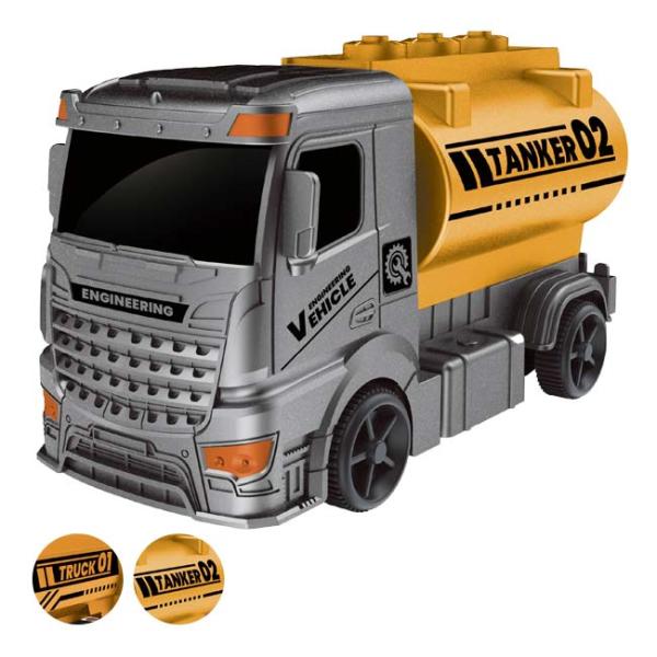SPECカラー：ダンプカー、タンクローリーサイズ：本体：約W5.5×D13×H7.5cm／送信機：約W7×D3.5×H18cm／パッケージサイズ：約W17×D5.5×H8cmウェイト：本体：約85g／送信機：約25g／パッケージ込み：約13...