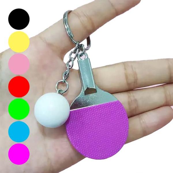 SPECカラー：ブラック、イエロー、ピンク、レッド、グリーン、ブルー、パープルサイズ：ラケット部：約6.5×3.5cm／ピン球部：約Φ2cm素材：亜鉛合金、他入数：1個入り製品コード：#EP29194原産国：中国仕様：ミニ卓球ラケットのキー...