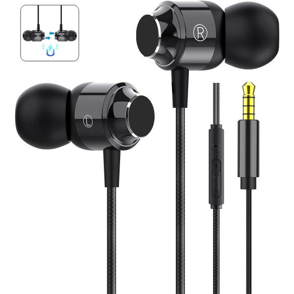 イヤホン 有線 イヤフォン マイク付き 磁気設計 絡み防止 HiFi音質 重低音 快適な装着感 高遮音性 音漏れ防止 リモコン付き 通話対応