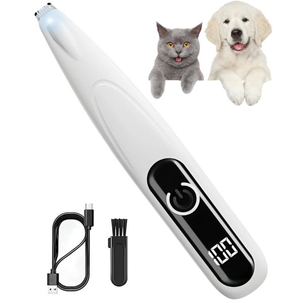 ペット用バリカン LRCUOPY 犬用バリカン USB充電 LEDディスプレー LEDライト付き 犬 猫 バリカン 足裏 耳裏 顔周り お尻周り 肉
