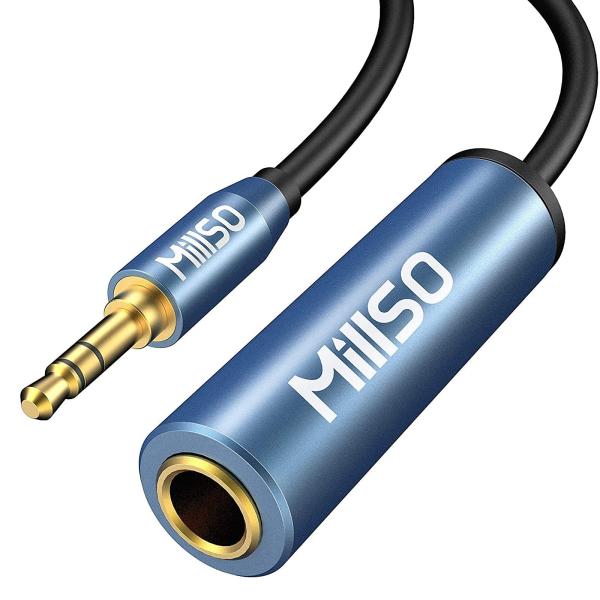 他サイト： 6.3mm標準ジャック ヘッドフォン 変換プラグ MillSO 3.5mmステレオミニプラグ変換ケーブル 1/4インチto 1/8インチ ヘッドホンの商品画像