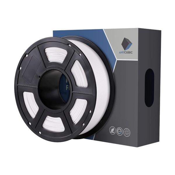 ANYCUBIC フィラメント 3Dプリンター用 造形 pla 高密度 環境保護 純正材料 1.75mm 正味1kg   ホワイト, PLA