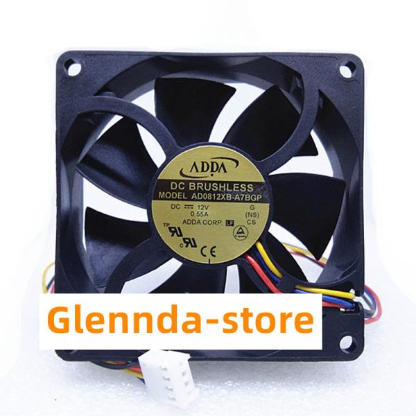 ADDA  AD0812XB-A7BGP修理交換用冷却ファン ケースファン   80x80X25MM  DC12V  0.55A   4ピン