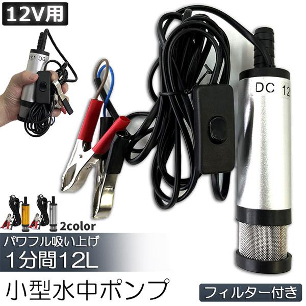 水中ポンプ 12V 小型 ウォーターポンプ 12L/min セットあります 2カラー バッテリークランプ 電動 ポンプ ケーブル 3ｍ スイッチ