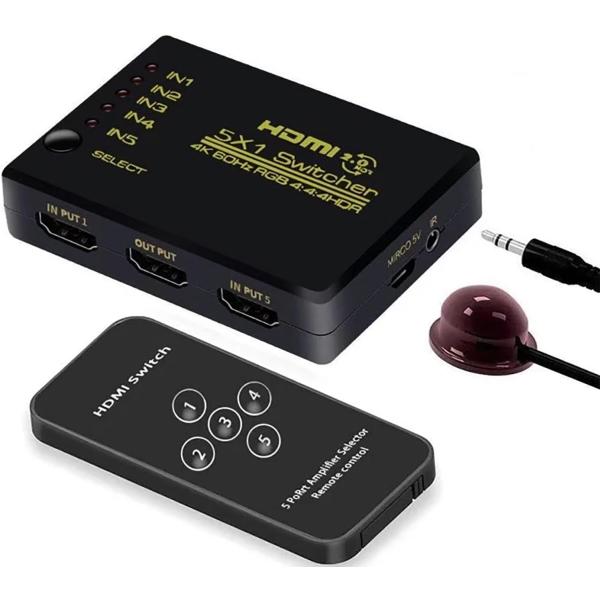 HDMI�ؑ֊� �X�C�b�` HDMI���z�� 5����1�o�� HDMI2.0b HDR 4K@60Hz HDMI�؂�ւ��� HDMI�X�C�b�`���[ 4K ���i�摜