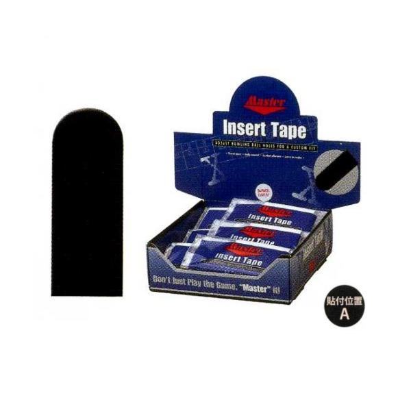 Master/マスター ボウリングインサートテープ(黒)サムホール用調整テープカラー：ブラックサイズ：3/4インチ数量：１袋＝32枚入り貼付位置：サムホールの親指腹側こちらの商品はポスト投函（300円）もご利用いただけます。