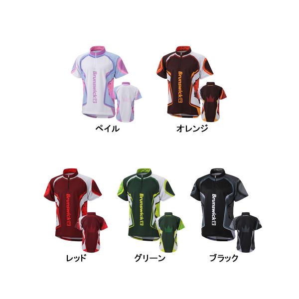 受注生産品/B+/ボウリングウェア 立襟ジッパーシャツ/BP051(レーンエクスプレス)カラー：ペイル、オレンジ、レッド、グリーン、ブラックサイズ：140・150・XS・S・M・L・XL・2XL・3XL生地種類：SP100改国産生地：スパッ...