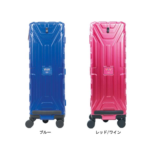 ABS/3ボールハードキャリー(ワイド)カラー：ブルー、レッド/ワインサイズ：H760×W260×D400mm素材：POLYCARBONATE商品重量：6.5kg