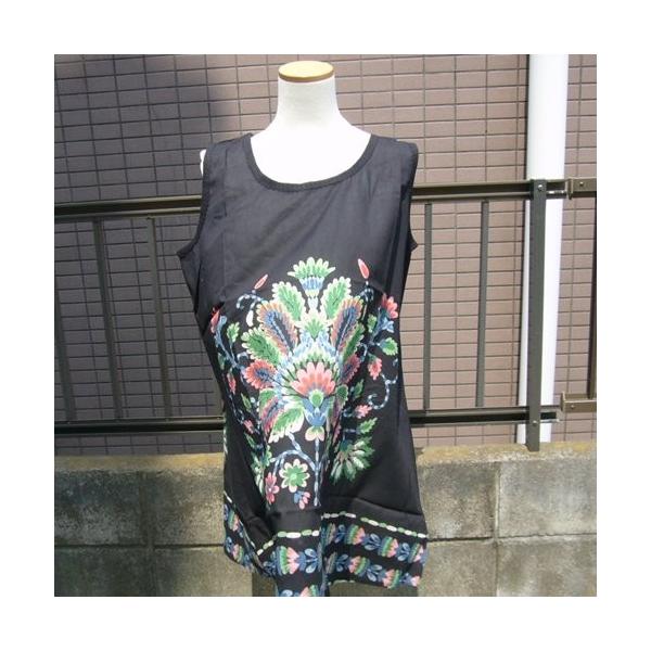 ワンピース ノースリーブ ブラック ふんわりフレヤーライン ミニ丈チュニック ビーチコーデ 水着のうえに 重ね