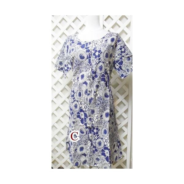 ワンピース 夏物 アッパッパー 紺色花柄 半そでワンピース 前開き Buyee Buyee Japanese Proxy Service Buy From Japan Bot Online