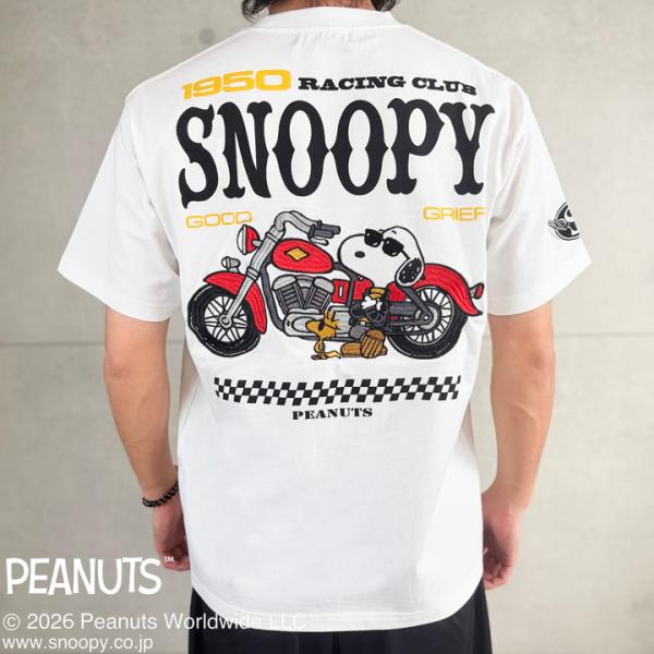 24h限定pMAX13.5倍!6/17pm23:59迄 FLAG STAFF SNOOPY コラボ 半袖 Tシャツ 462031 フラッグスタッフ スヌーピー TEE 刺繍