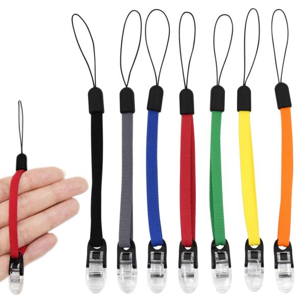 ミニクリップ付のシンプルな指かけストラップです。携帯電話やパスケース、歩数計などの落下紛失防止に。元気なビタミンカラー7色。明るく目立つ色なら暗いバッグの中でも探しやすい。手触りソフトでチクチクしません。全長：約158mm紐幅：5mmクリッ...