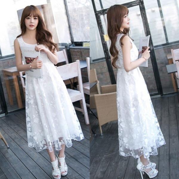 レディース ワンピース ノースリーブ スカート ロング ミモレ丈 白 M 春夏 清楚 カジュアル モテカワ かわいい おしゃれ レース ホワイト Buyee Buyee 提供一站式最全面最專業現地yahoo Japan拍賣代bid代拍代購服務 Bot Online