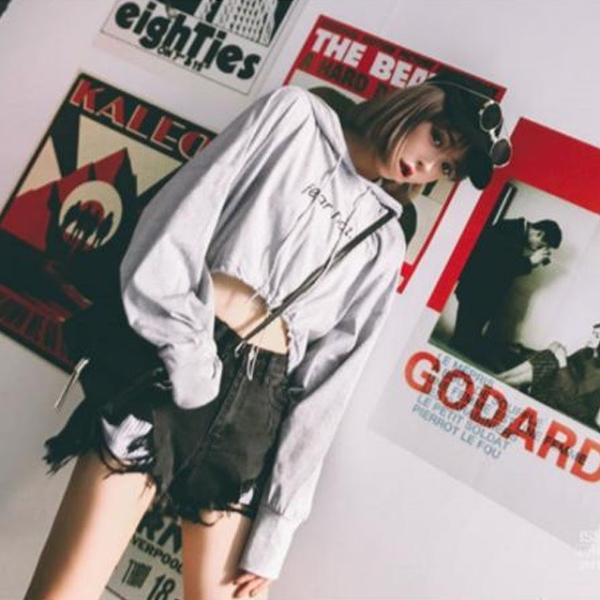 へそ出し パーカー レディース ショート丈 韓国ファッション オルチャン トップス 長袖 トレンド 赤 レッド かわいい 春 夏 秋 Buyee Buyee 日本の通販商品 オークションの代理入札 代理購入