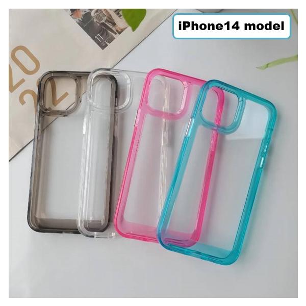 Apple アップル アイフォン iPhone14 ケース クリアケース 透明 / ピンク / ブルー / ブラック