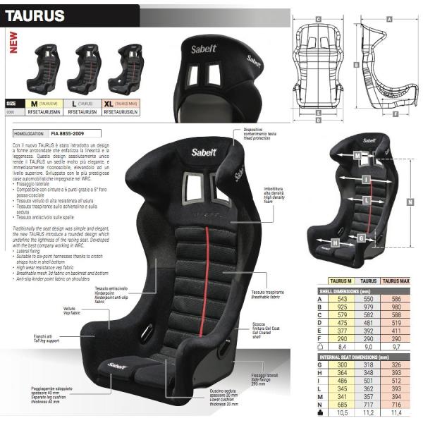 sabelt（サベルト） バケットシート ファイバーグラスモデル TAURUS