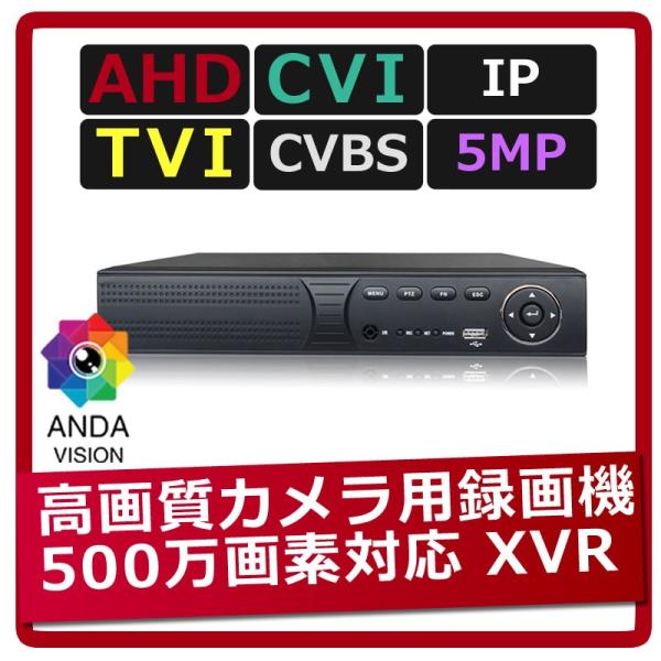 防犯カメラ レコーダー 500万画素対応 XVR 録画機 AHD/TVI 1080P (2TB