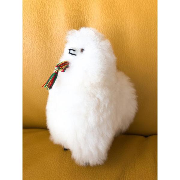 アルパカぬいぐるみ 100％ モコモコ リアル 白ホワイトL : アンデス