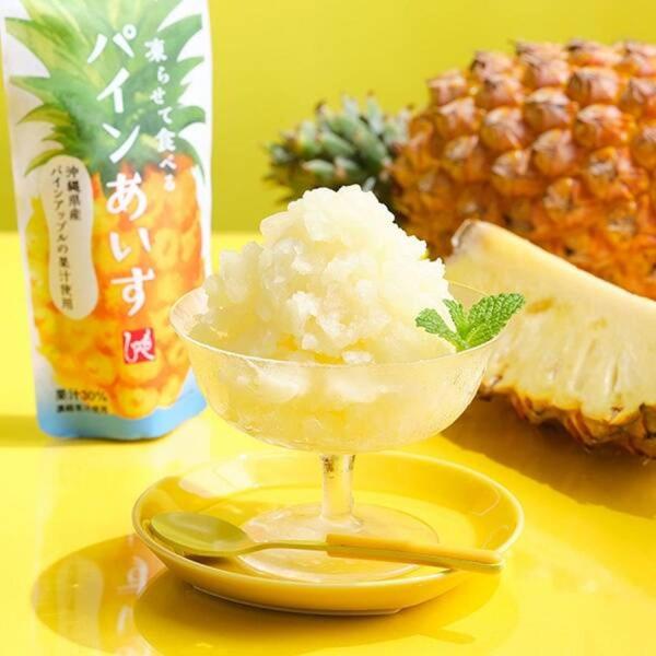 凍らせて食べる パインあいす 100g 4個 夏季限定 （沖縄県産パイナップル果汁使用）全国送料無料 カルディ 凍らせて食べるシャーベット 西瓜 KALDI もへじ