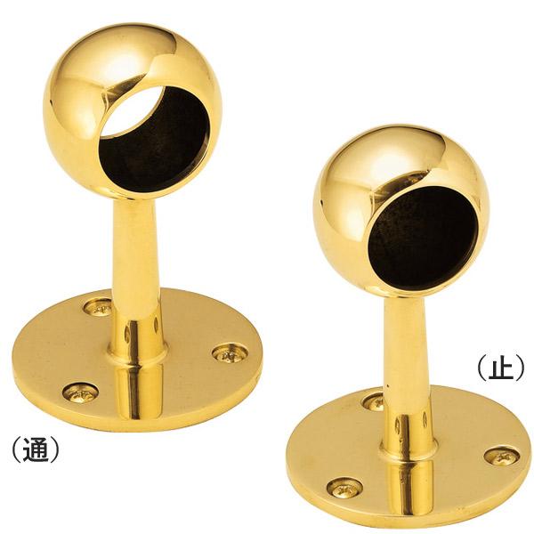 パイプ 真鍮 パイプジョイント 横受 ブラケット 球状 幅57×高さ85×奥行