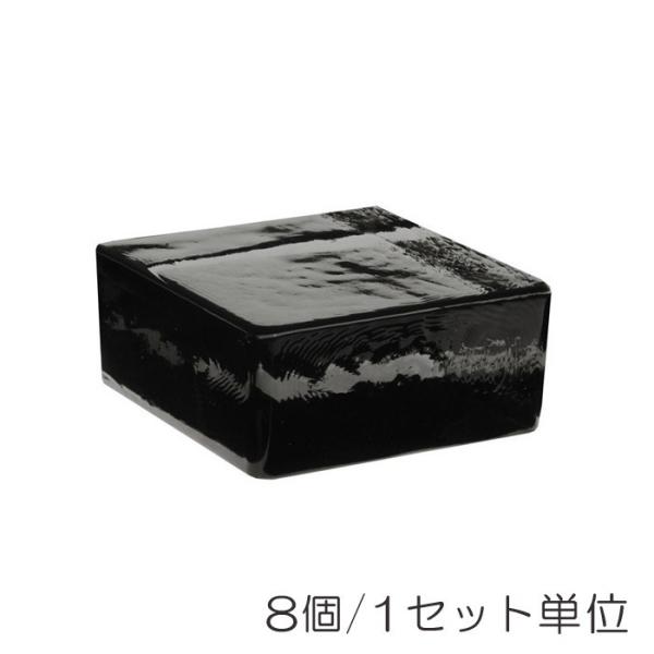 ガラスブロック ガラスレンガ 屋外壁 間仕切壁 ベネチアン ガラスブリック ハーフ グレー 8個/1セット単位 117×120×53mm イタリア