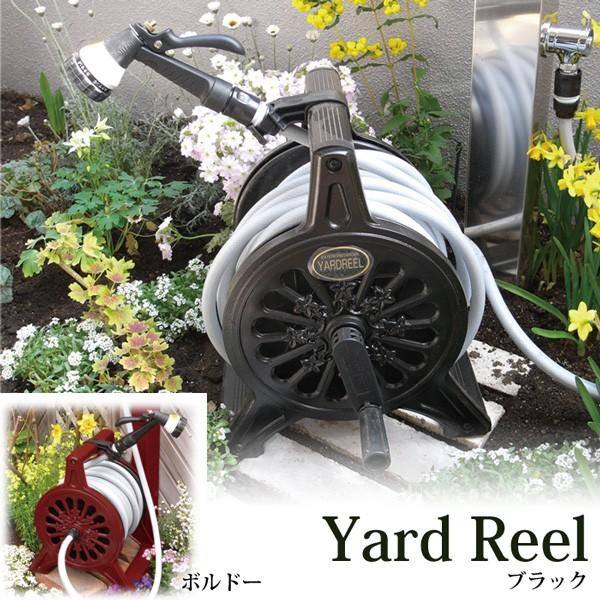 ホースリール 散水 おしゃれ ガーデンレトロホースリール ヤードリール ブラック ボルドー 黒 シャワーノズル付 M0035 Sks アンドハウス Yahoo 店 通販 Yahoo ショッピング
