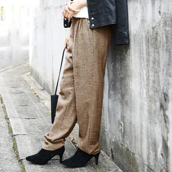 テーパードパンツ ヘリンボーン ボトムス 大人 かわいい すっきり レディース 代 30代 40代 おしゃれ アンドイット And It レディース 通販 Paypayモール
