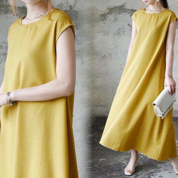 ワンピース レディース 50代 40代 30代 代 夏 きれいめ 春 ロング マキシ Aライン 無地 ノースリーブ ワンマイル 無地 ナチュラル おしゃれ アンドイット And It レディース 通販 Paypayモール