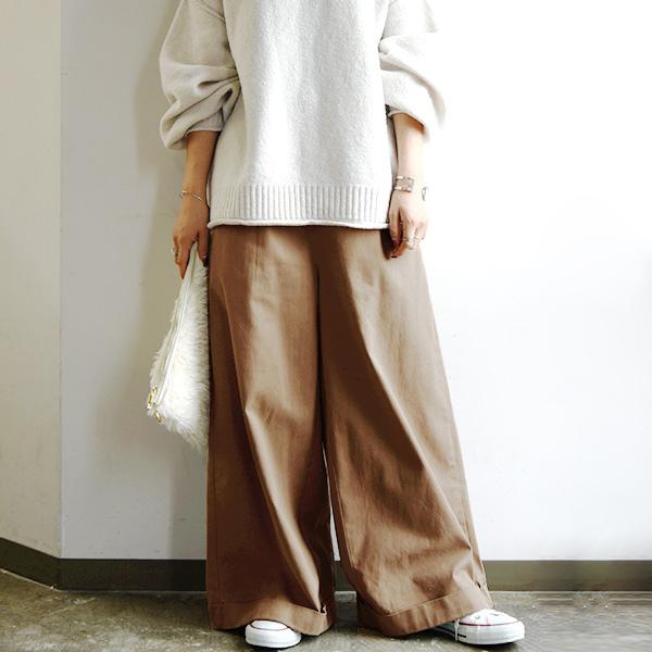 ワイドパンツ ボトムス ツイル ロールアップ 体型カバー ゆったり レディース 代 30代 40代 おしゃれ アンドイット And It レディース 通販 Paypayモール
