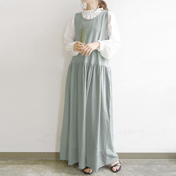 ワンピース レディース 春 夏 マキシ ロング ノースリーブ 代 30代 40代 白 黒 ナチュラル ペチコート 無地 おしゃれ アンドイット And It レディース 通販 Paypayモール
